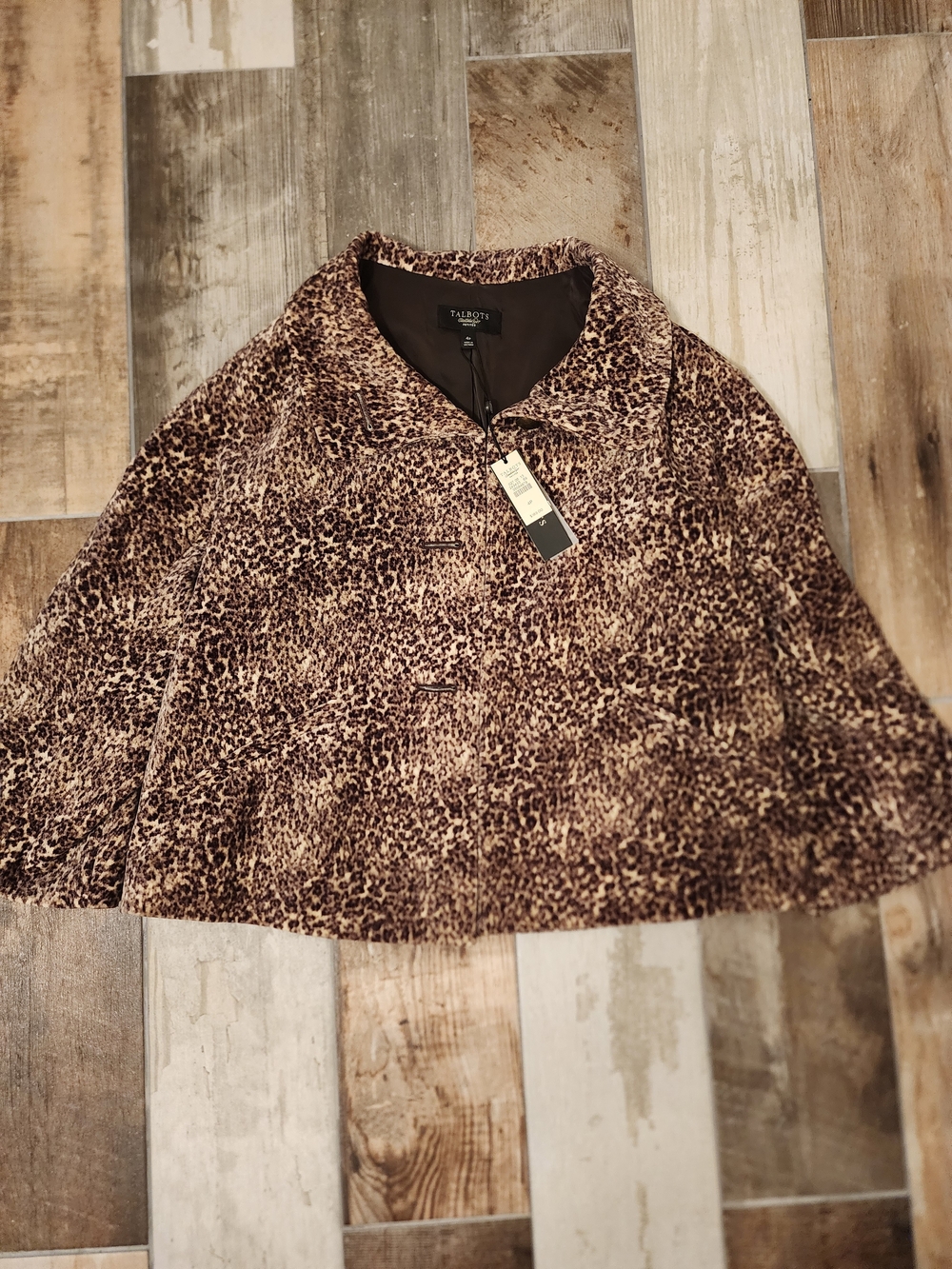 Talbots Leopard Print Swing Jackie Fit Jacket in Brown NWT